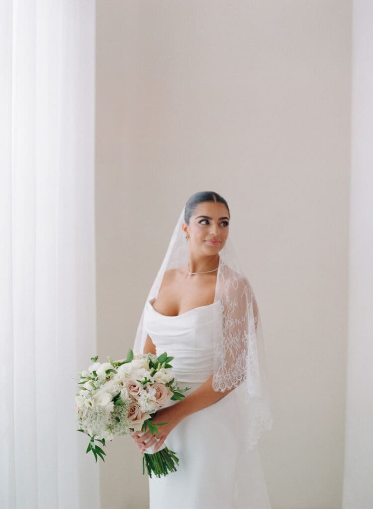 The Miami Beach Edition Wedding bridal portraits by window