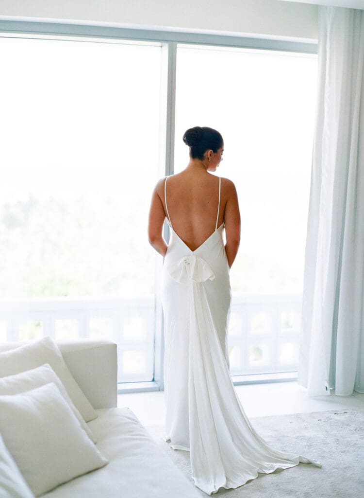 The Miami Beach Edition Wedding bridal portraits train details