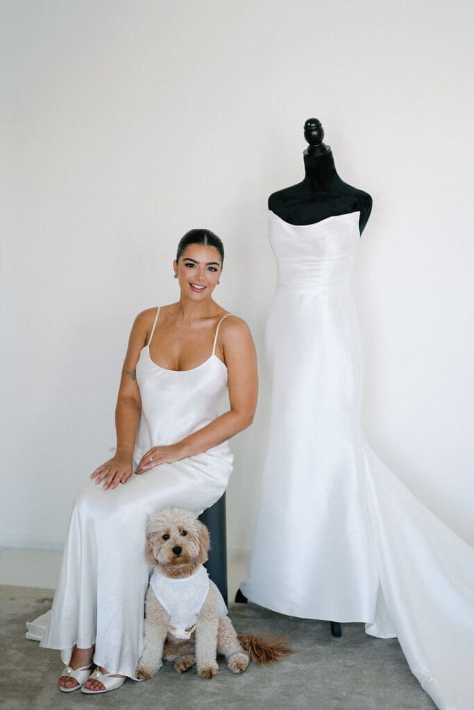 The Miami Beach Edition Wedding bridal portraits with dog