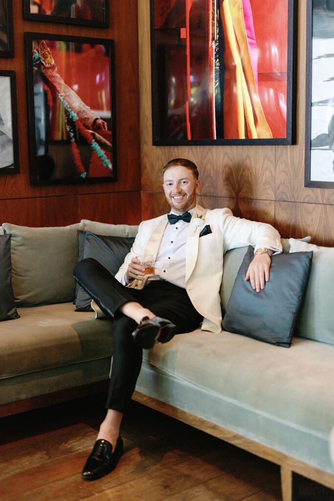groom sitting shot at Matador bar