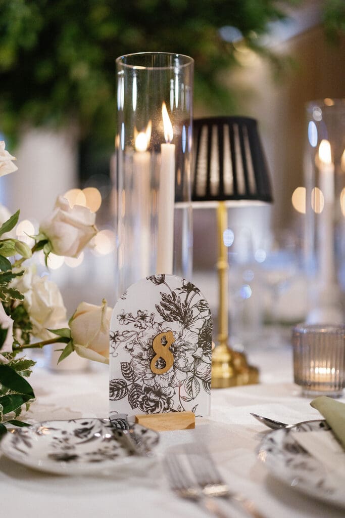 Wedding reception table number