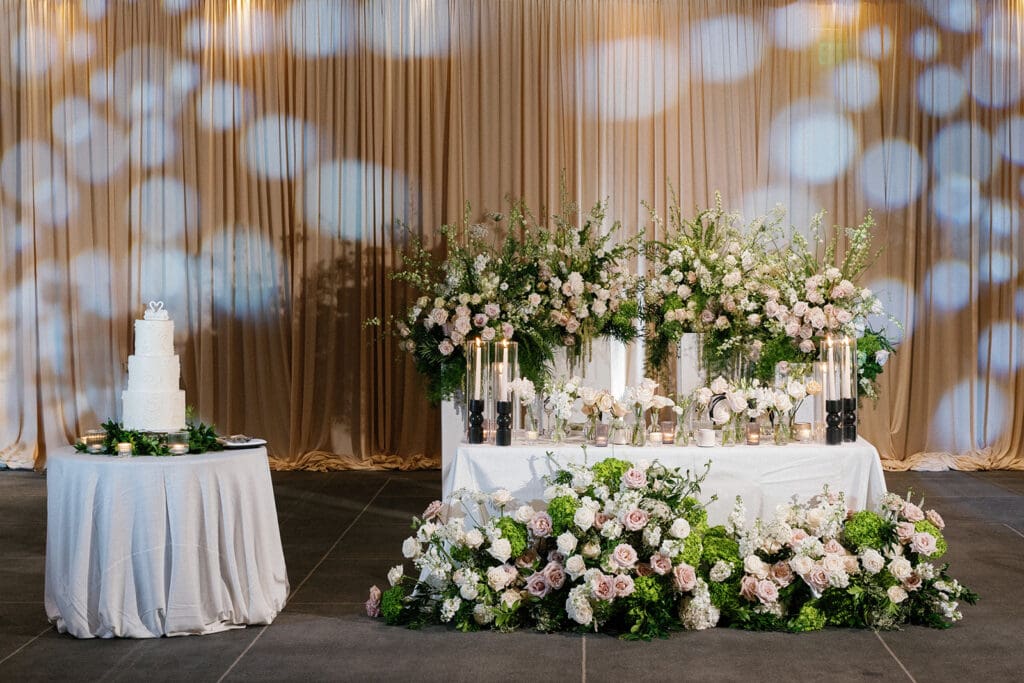 Miami-Beach-Edition-Wedding-reception details with cake table
