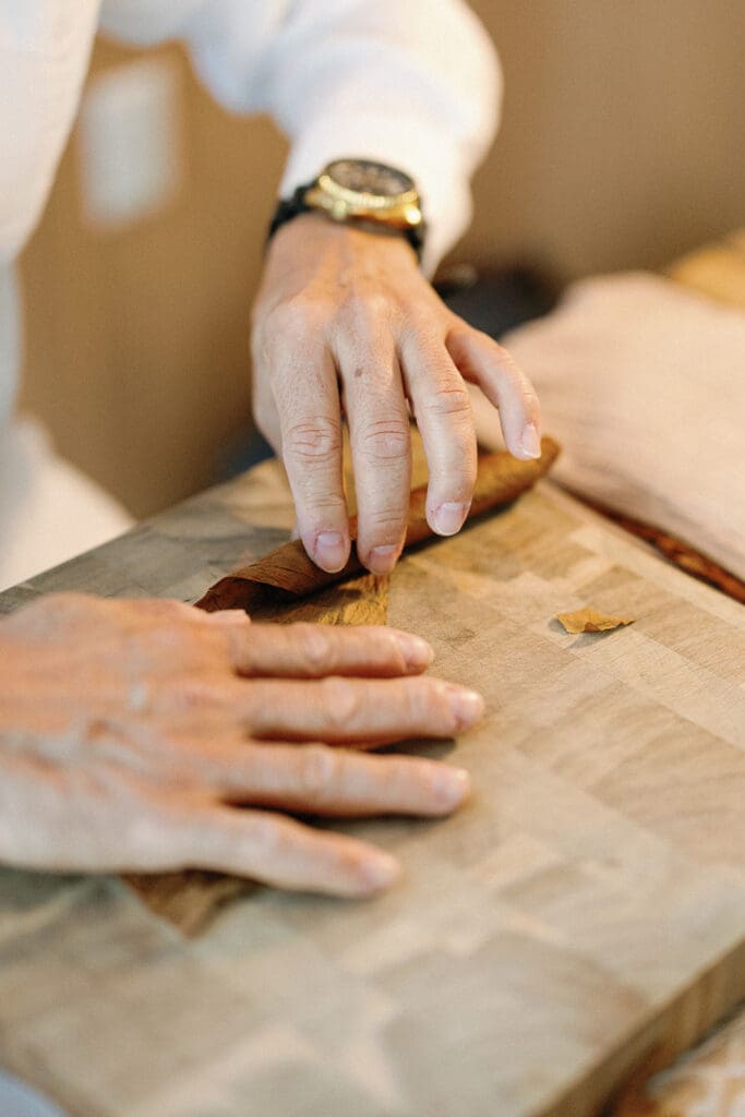 The Miami Beach Edition Wedding cocktail hour cigar rolling experience